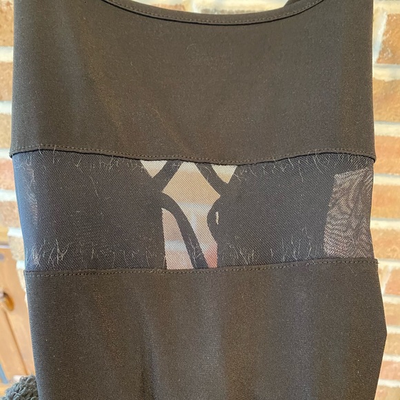 Black Mesh Criss Cross Bodysuit - Picture 4 of 4